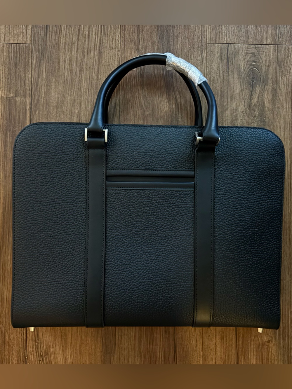 Authentic New With Tags Carl Friedrik Palissy Briefcase, Grained Leather Black